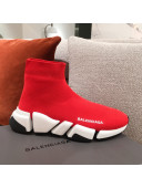 Balenciaga Speed Knit Sock Boot Sneaker Red 2021 12 ( For Women and Men)