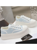 Chanel Canvas Platform Sneakers Light Blue 2021