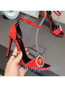 Louis Vuitton Madeleine Suede LV Circle High Heel Sandals Red 2020