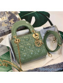 Dior Lady Dior Mini Bag in Green Patent Leather With Goid Hardware 2020