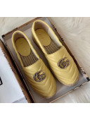 Gucci Matelassé Chevron Leather Espadrille 628086 Pastel Yellow 2020