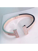 Tiffany & Co. Tiffany T Square Bracelet With Crystal Pink Gold 2020
