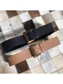 Bottega Veneta Leather Belt 50mm with Vintage Framed Buckle 2019