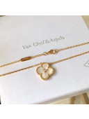 Van Cleef & Arpels Alhambra Necklace With Crystal White/Gold