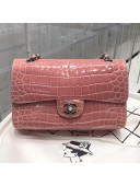 Chanel Alligator Skin Medium Classic Flap Bag Light Pink