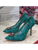 Dolce&Gabbana DG Lace High- Heel Pumps 10.5cm Green 2021