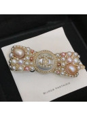 Chanel Pearl Bow Hair Clip AB5438 Pink/White 2020