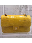 Chanel Alligator Skin Medium Classic Flap Bag Yellow
