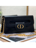 Dior Medium DiorDouble Chain Bag in Black Smooth Calfskin 2021