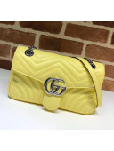 Gucci GG Marmont Matelassé Small Shoulder Bag 443497 Pastel Yellow 2020