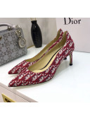 Dior J'adior D-Moi Point Heel 65mm Pump in Red Oblique Canvas 2019