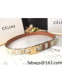 Celine Triomphe Canvas Belt 25mm with Logo Buckle White 2021