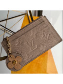 Louis Vuitton Monogram Empreinte Leather Flower Zipped Card Holder M68338 Khaki Grey 2019
