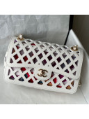 Chanel Cutout Calfskin Flap Bag AS2370 White 2021