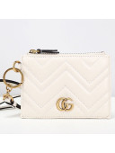 Gucci Strap GG Marmont Chevron Leather Card Case ‎546582 White