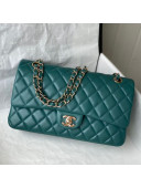 Chanel Lambskin Classic Medium Flap Bag A01112 Peacock Green 2021