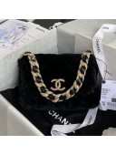 Chanel Shearling Lambskin Flap Bag with Crystal Strap AS2240 Black 2021