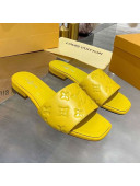 Louis Vuitton One-Stone Monogram Calfskin Flat Slide Sandals Yellow 2020