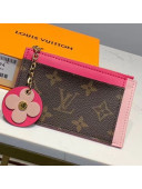 Louis Vuitton Monogram Canvas Flower Zipped Card Holder M67494 Hot Pink 2019