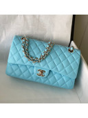 Chanel Lambskin Classic Medium Flap Bag A01112 Neon Blue 2021
