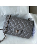 Chanel Lambskin Classic Mini Flap Bag A69900 Gray/Silver 2021 