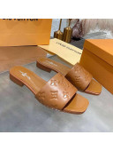 Louis Vuitton One-Stone Monogram Calfskin Flat Slide Sandals Brown 2020