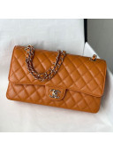 Chanel Grained Calfskin Classic Medium Flap Bag A01112 Orange 2021 