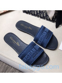 Dior Dway Embroidered Cotton Flat Slide Sandals 17 2020