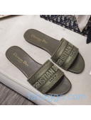 Dior Dway Embroidered Cotton Flat Slide Sandals 16 2020