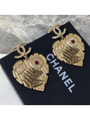 Chanel Pearl Heart Pendant Earrings AB2632 2019