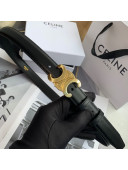 Celine Triomphe Leather Belt 25mm with Logo Buckle Black 01 2021