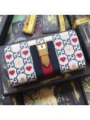 Gucci Sylvie Leather GG Heart Star Zip Around Wallet 476083 2019