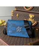Louis Vuitton Men's Studio Messenger Bag in Damier 3D Canvas N50026 Blue 2021