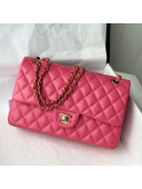 Chanel Grained Calfskin Classic Medium Flap Bag A01112 Fuschia Pink/Gold 2021