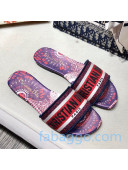 Dior Dway Embroidered Cotton Flat Slide Sandals 09 2020