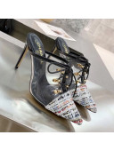 Chanel Tweed Transparent Lace-up High-Heel Mules Multicolor 2019