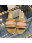 Dior Velvet Embroidered Slide Sandals Gold 2020
