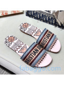 Dior Dway Embroidered Cotton Flat Slide Sandals 04 2020