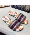 Dior Dway Embroidered Cotton Flat Slide Sandals 02 2020