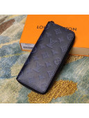 Louis Vuitton Zippy Vertical Wallet in Navy Blue Monogram Leather M80423 2021