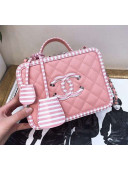 Chanel Vanity Case Top Handle Bag A93342 Pink/White 2019
