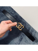 Chanel Calfskin Belt 30mm with CC Buckle Black/Gold