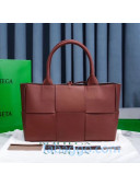 Bottega Veneta Arco Tote Bag in Maxi-Woven Lambskin Rust Brown 2020 614486