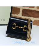 Gucci Leather Card Case Wallet With Chain WOC 623180 Black 2020