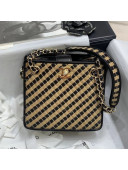 Chanel Raffia Drawstring Bucket Bag AS2421 Beige/Black 2021