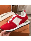 Louis Vuitton Run Away Suede Sneakers Red 2021 08