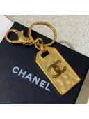 Chanel Metal Tag Bag Charm and Key Holder Gold 2019