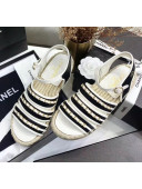 Chanel Lambskin Flat Sandals With Chains G35931 Black/White 2020