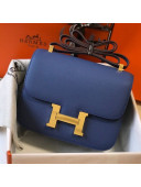 Hermes Constance Bag 24cm in Eosom Leather Agate Blue/Gold 2021