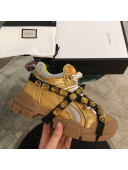 Gucci Flashtrek Sneaker with Removable Crystals 552051 Gold 2018